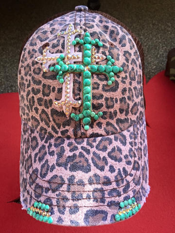 Leapord Double Cross Hat