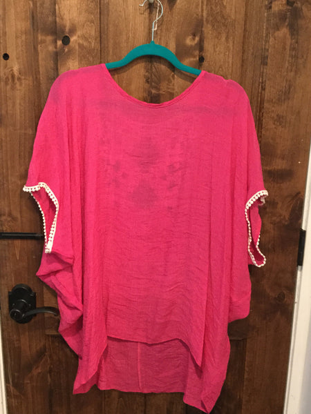 Pink tunic with lace inset - curvy ladies